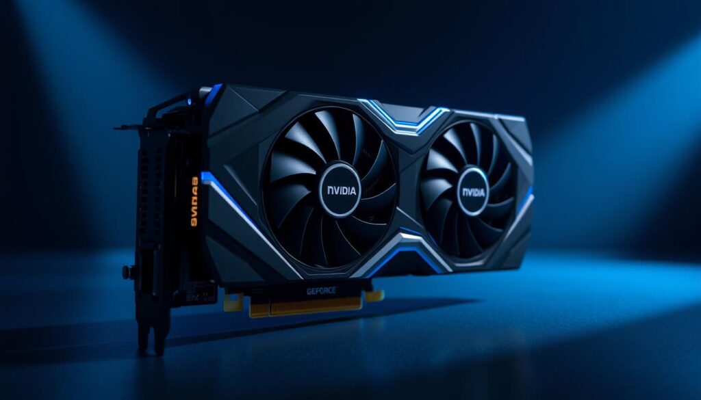 NVIDIA GeForce RTX 5070 Ti graphics card with ray tracing visual effects